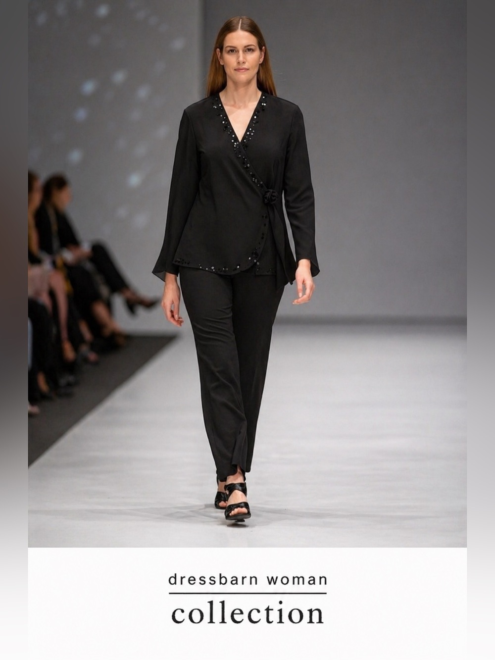 Dressbarn Elegant Black Blazer with Sequin Accents